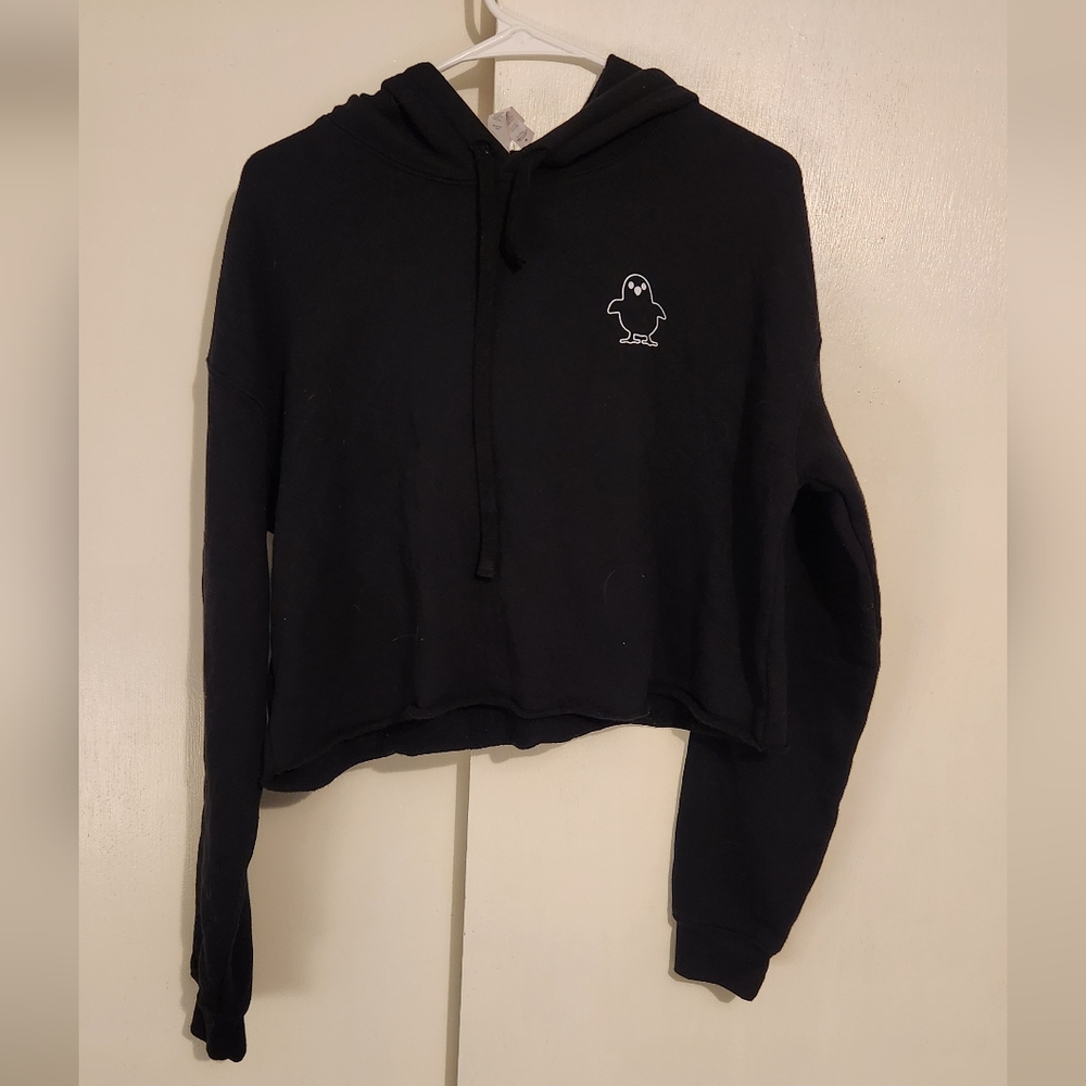 Black CITO Crop Hoodie Top